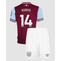 West Ham United Mohammed Kudus #14 Heimtrikotsatz Kinder 2024-25 Kurzarm (+ Kurze Hosen)